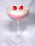 Pink cocktail glass candle