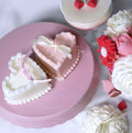 Two hearts cakes candles